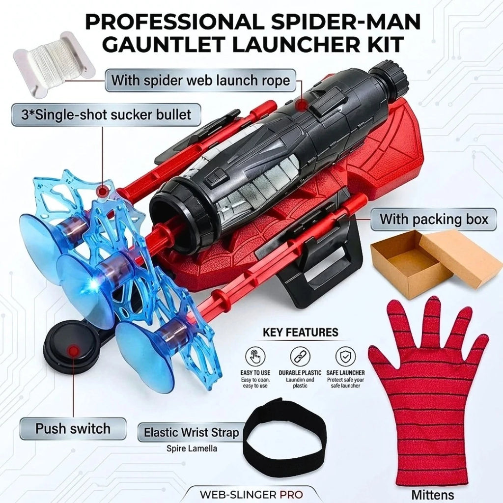 Kids Web Shooter Hero Launcher Glove Set