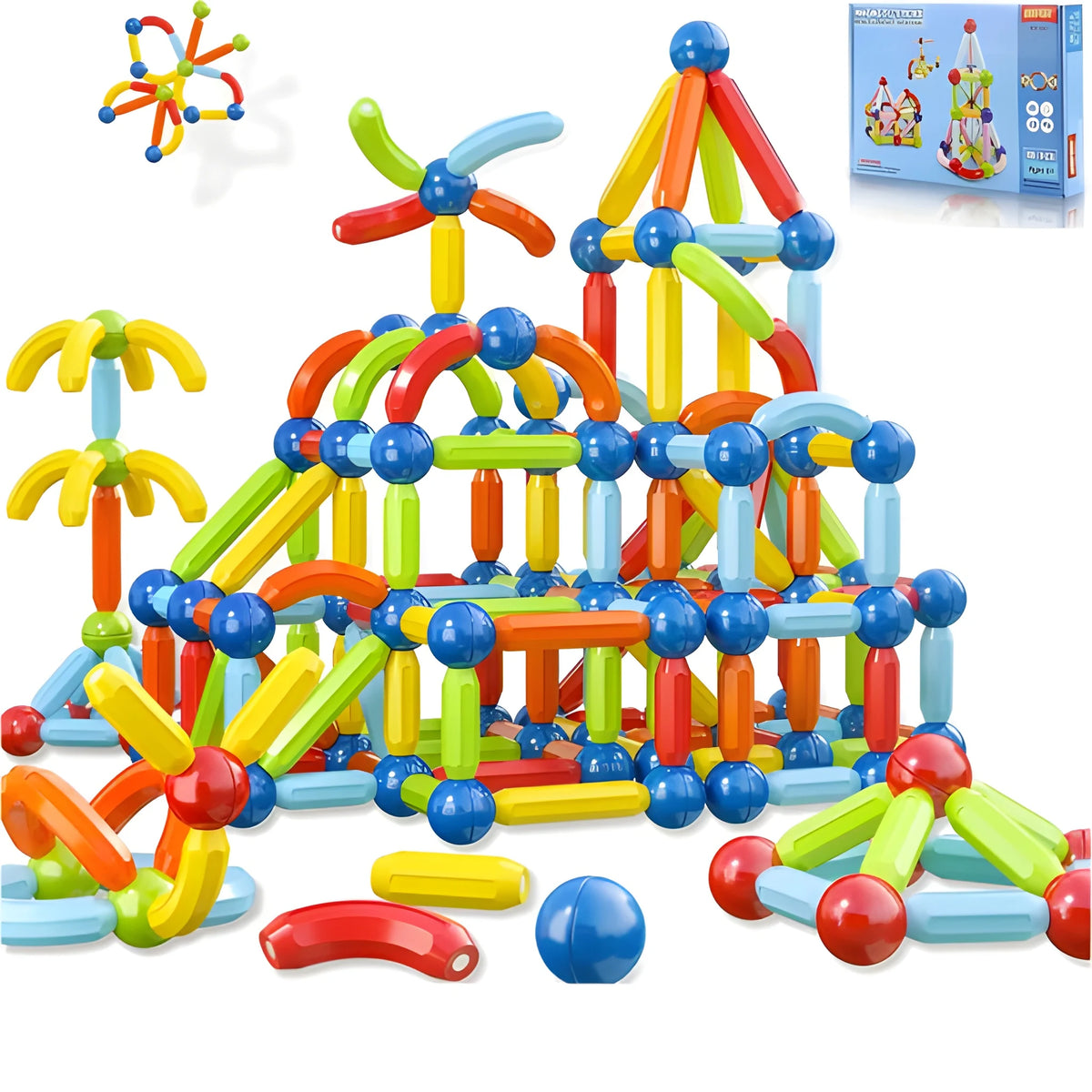 MagnaCraft 3D Magnetic Sticks & Balls Building Block Set – Educational STEM Toy for Kids