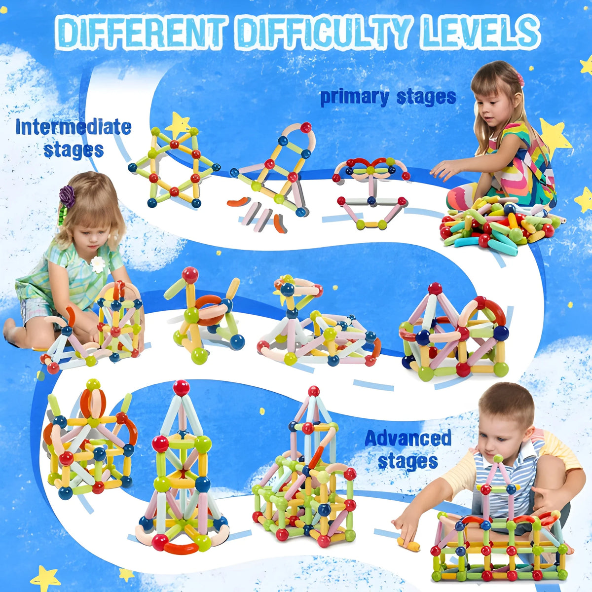 MagnaCraft 3D Magnetic Sticks & Balls Building Block Set – Educational STEM Toy for Kids