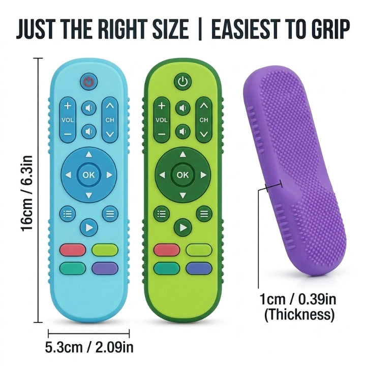 Safe & Soft Baby Remote Teething Toy – Sore Gum Relief for Little Ones!