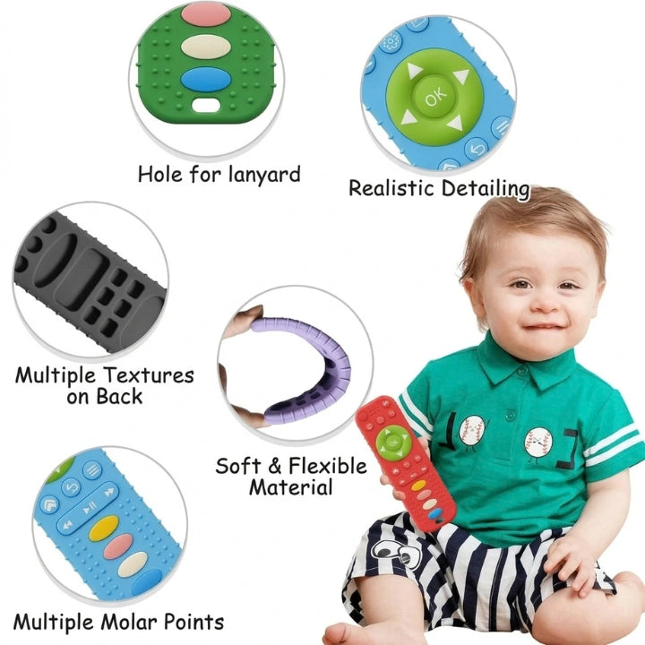 Safe & Soft Baby Remote Teething Toy – Sore Gum Relief for Little Ones!
