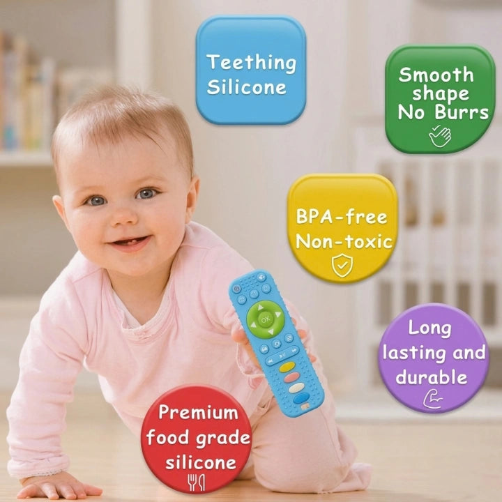 Safe & Soft Baby Remote Teething Toy – Sore Gum Relief for Little Ones!